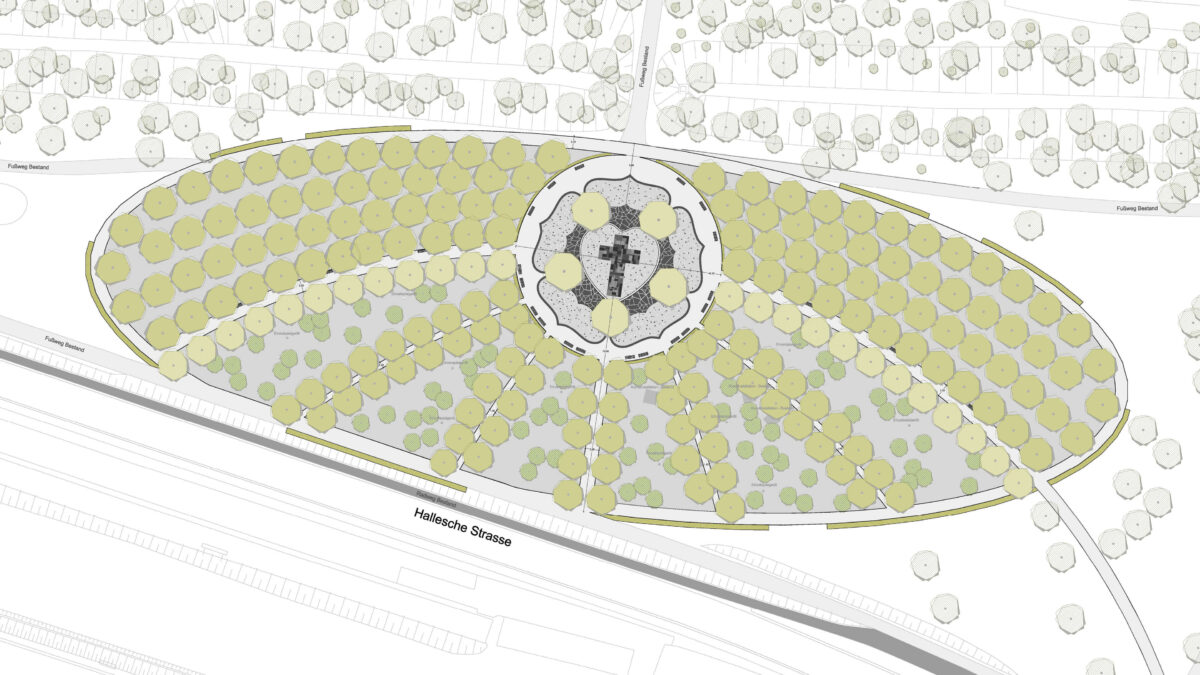 Site plan and design of the Luthergarden in Wittenberg by LAND Germany