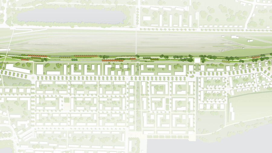LAND Germany site plan of the noise barrier in Duisburg Wedau