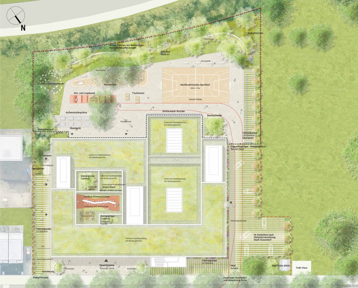 site plan of the thomas edison school in düsseldorf