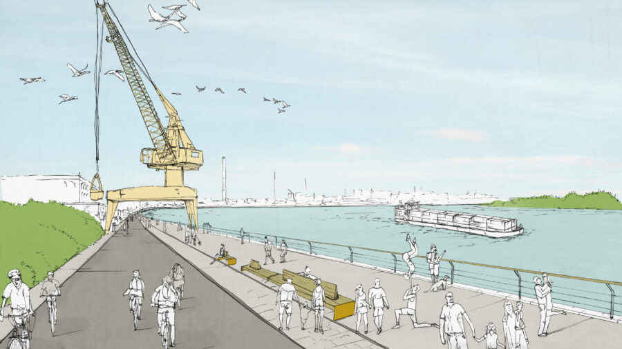 LAND Germany visualisation for the competition Rheinufer Unteres Werft Uerdingen, Krefeld