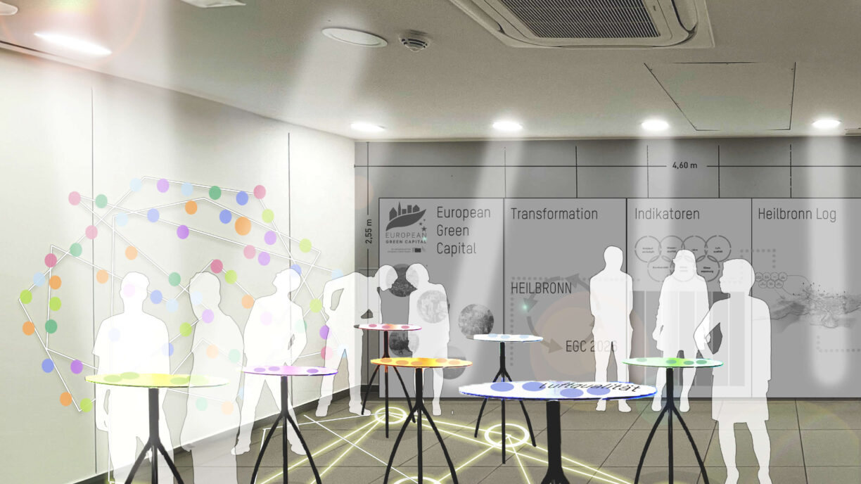 Render of the Heilbronn European Green Capital exhibition design by LAND