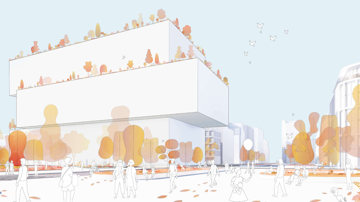 LAND Germany with Bjarke Ingels Group competition design for Deutsche Oper am Rhein in Düsseldorf