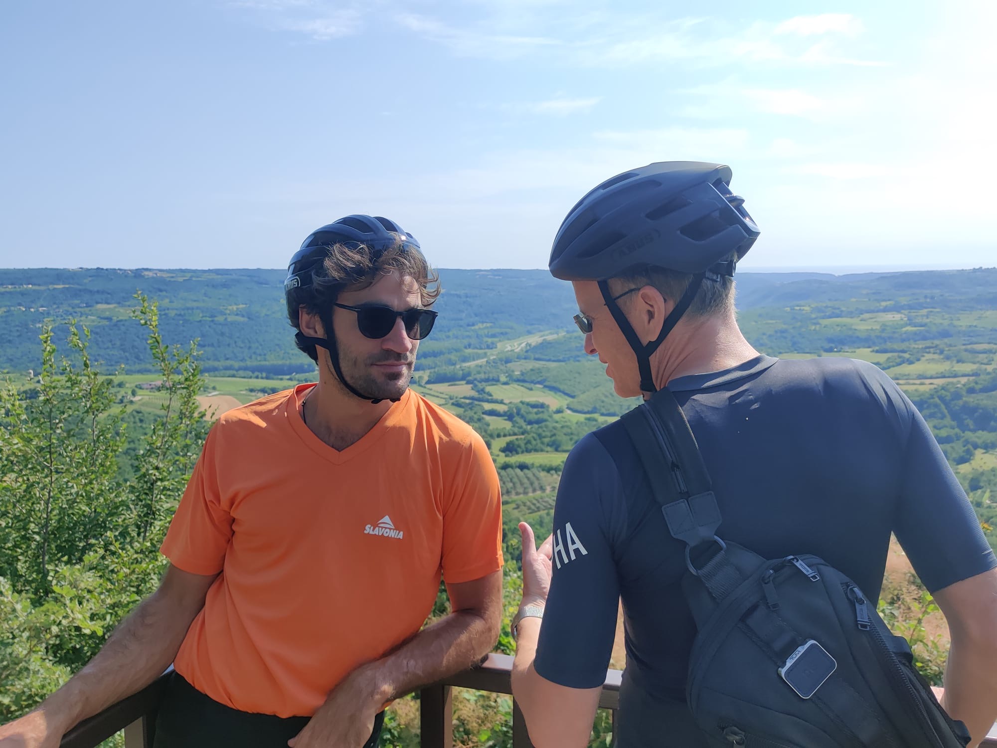 two men looking at each other