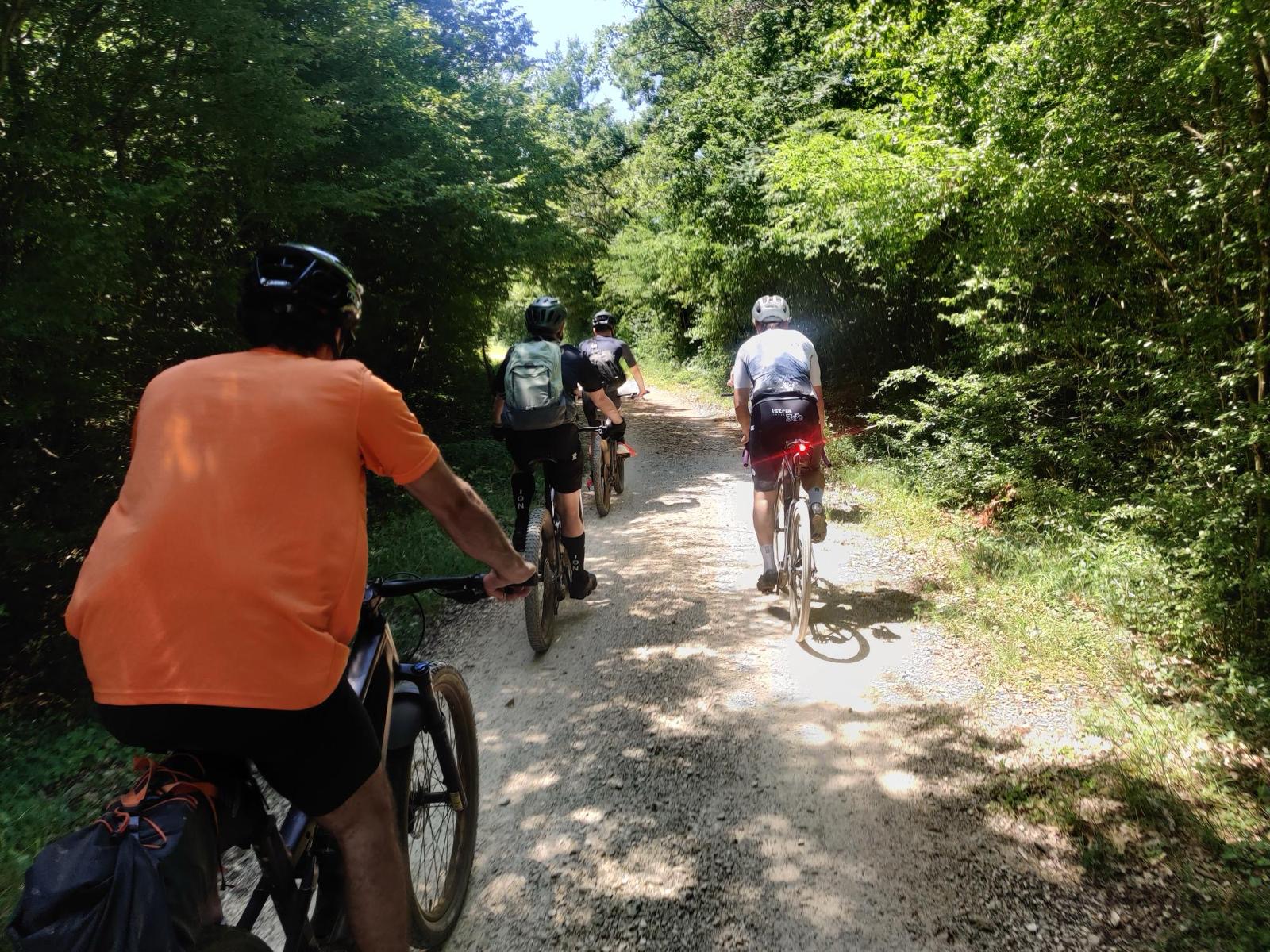 3 persons riding bikes