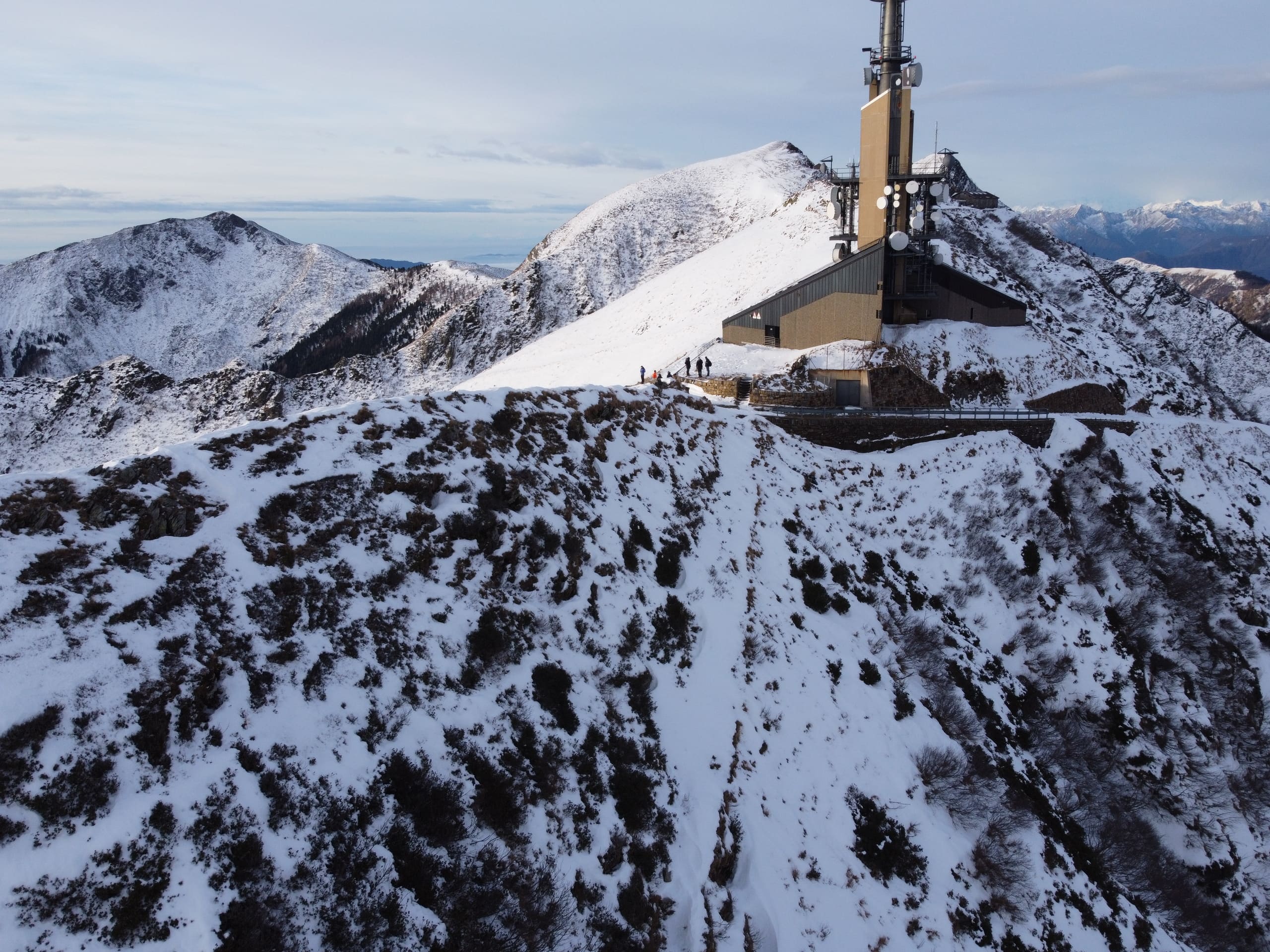 station on top of a mountain from the side