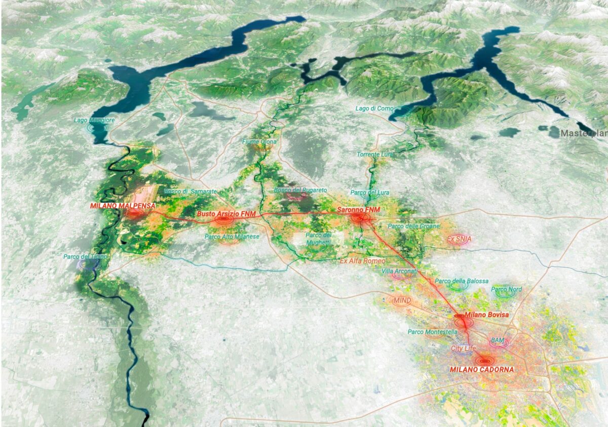 layout of the FILI intervention in the regional context of Milano and Ticino