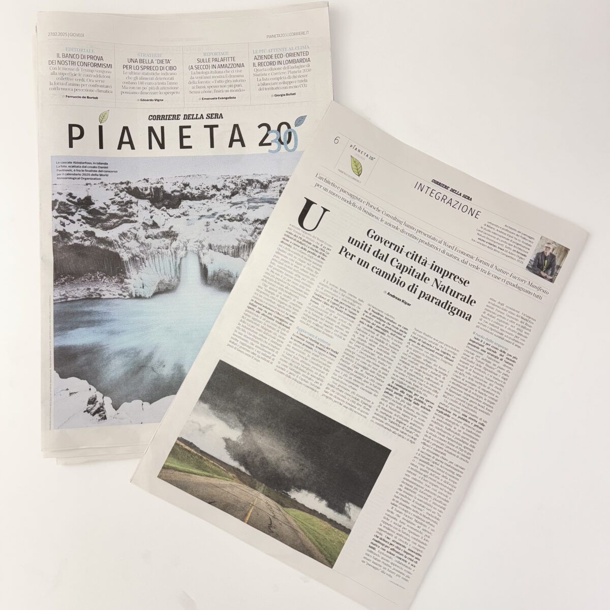 two pages of a newspaper