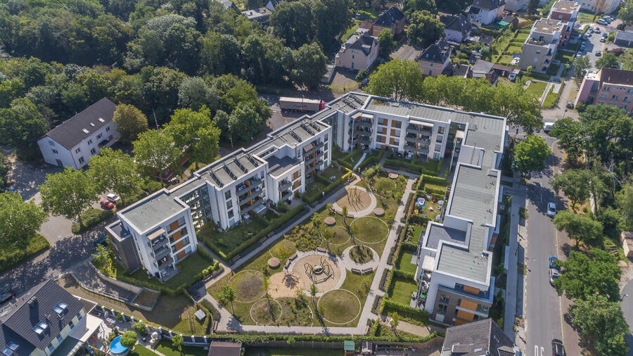 a view from above of a complex