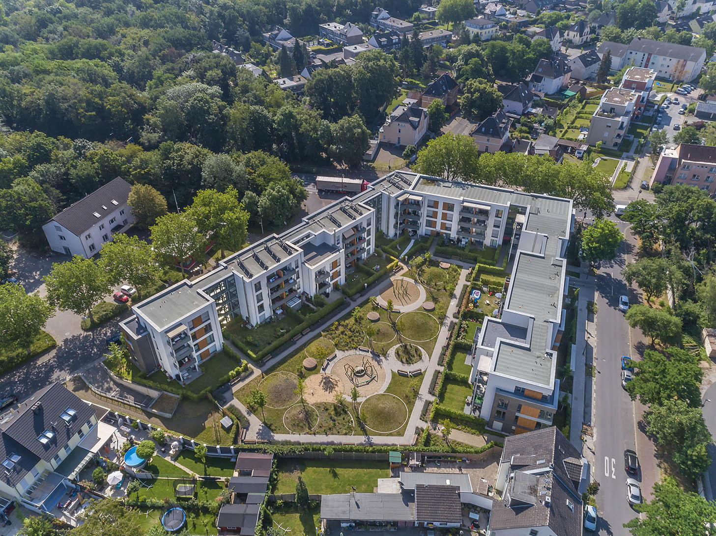 a view from above of a complex