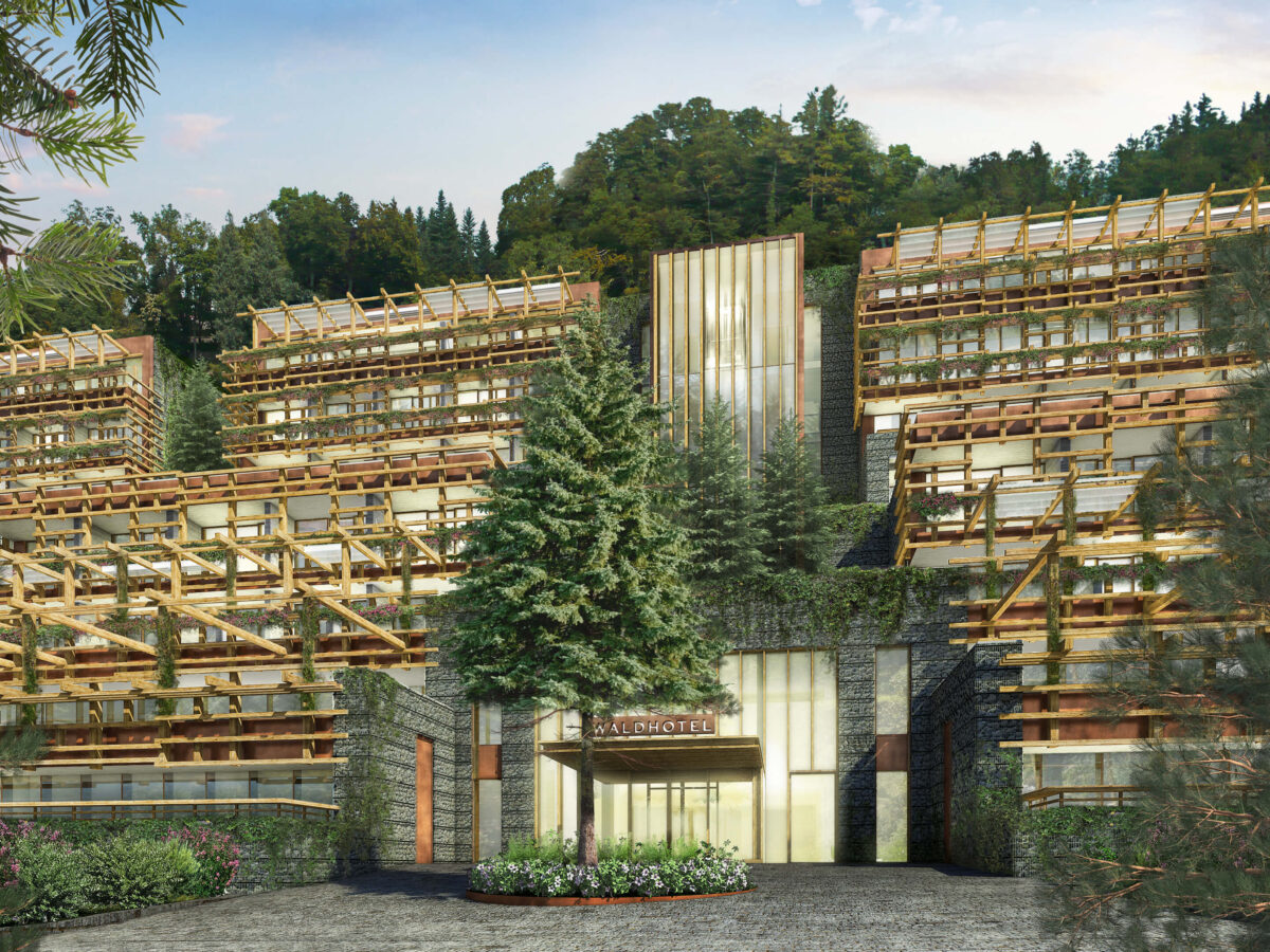 entrance of an hotel, rendering