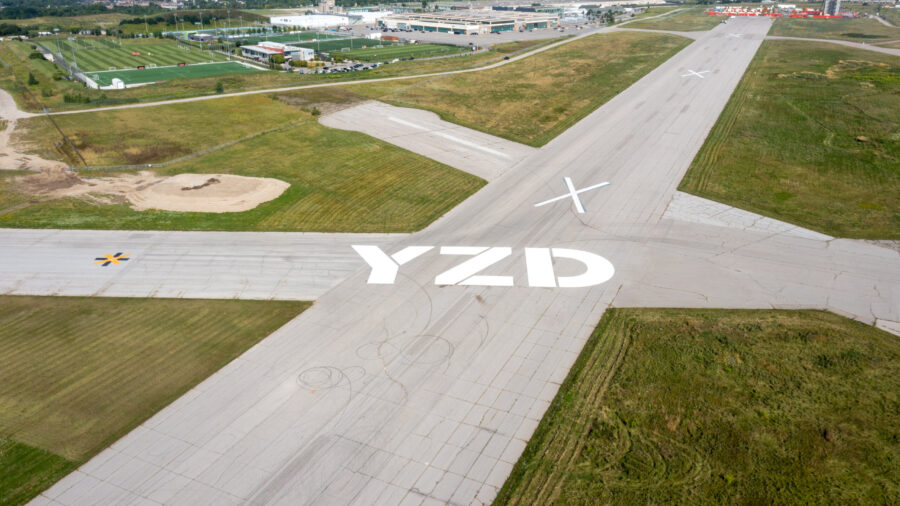 The runway of an airport