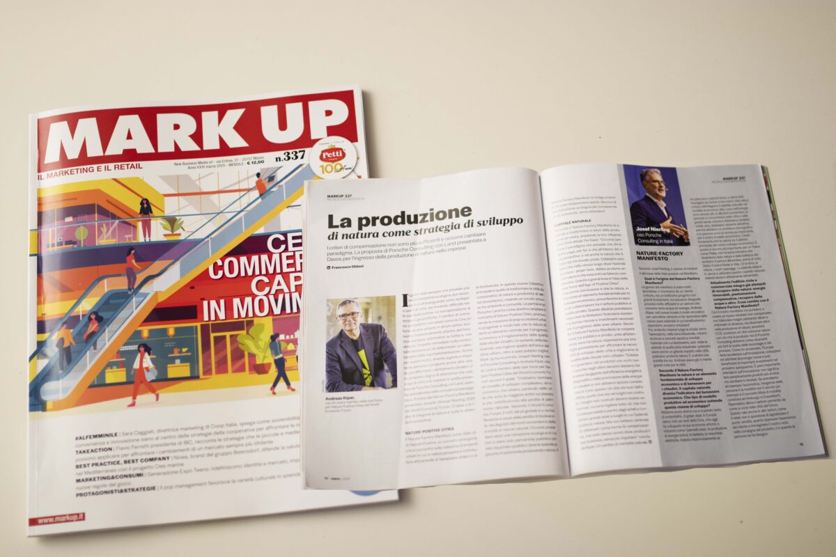 Some pages of a magazine open on a table