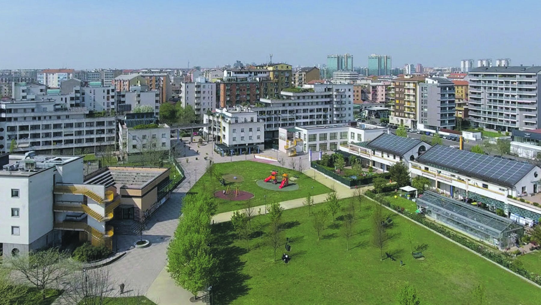 a green area nestled within a neighbourhood