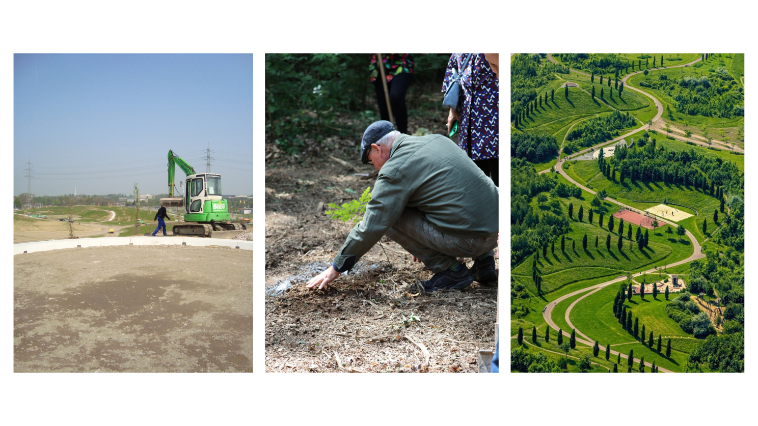 Krupp Park “Five Hills”, Essen: 400,000m³ of excavated soil turned green.