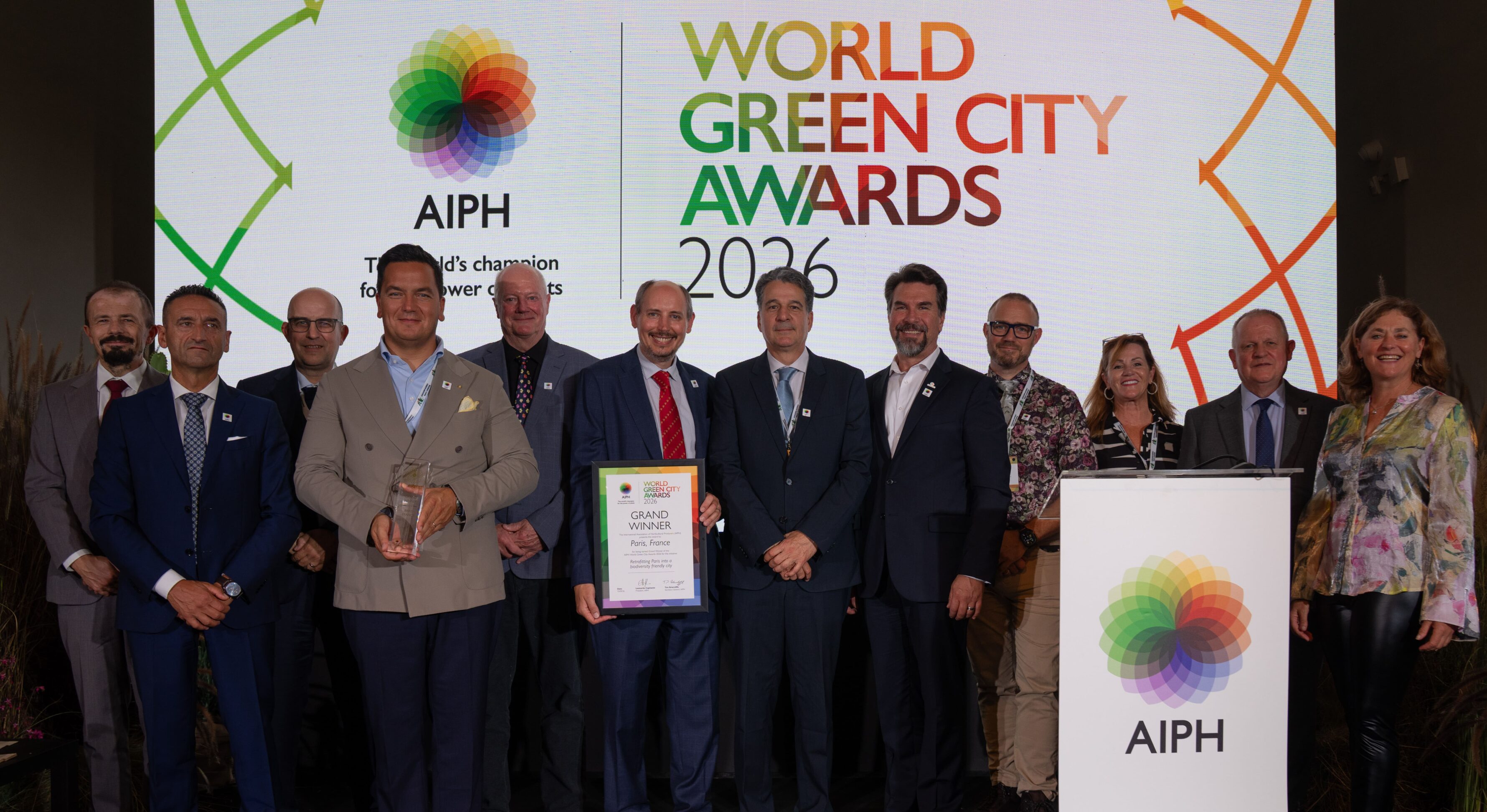 Award presenters for the AIPH World Green City Awards 2026